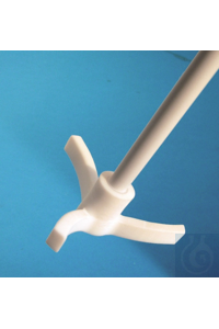 Tige d'agitation PTFE forme hélice courbé, tige 10, L500 , Ø 75, pale H 15 Tige d'agitation PTFE...